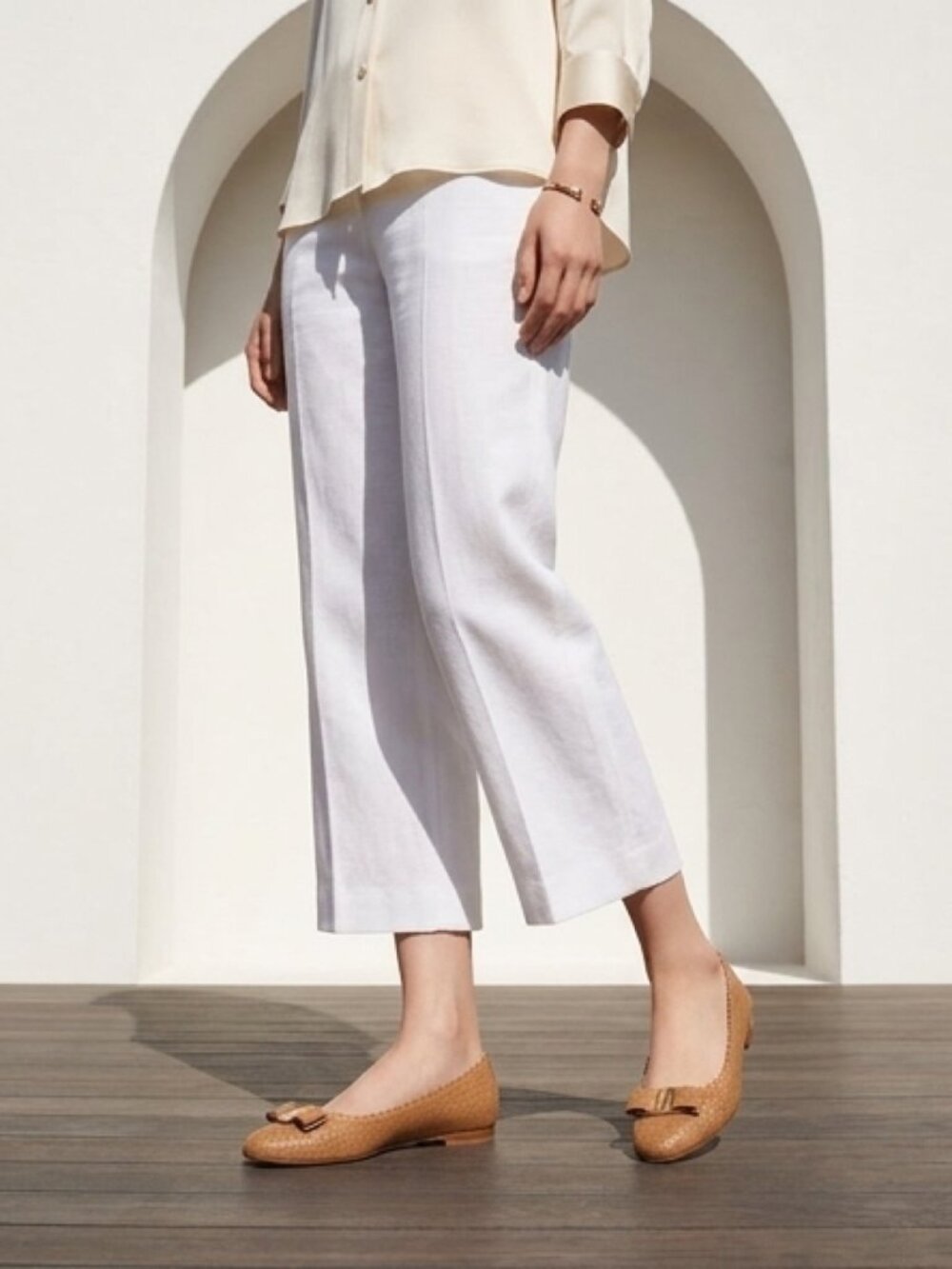 Salvatore Ferragamo Perforated Leather Vara Flats